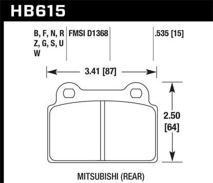 Hawk Performance Ceramic Street Rear Brake Pads (Evo X) - Hawk Performance