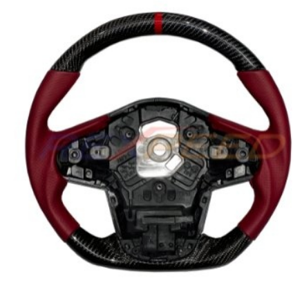 Rexpeed Carbon Fiber & Red Leather Steering Wheel (MK5 Supra)