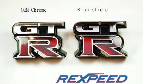 Rexpeed GT-R Black Chrome Badge - JD Customs U.S.A