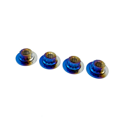 JDC Titanium Hood Bracket Replacement Nuts (R35 GT-R)