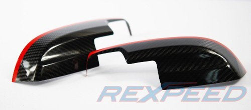 Rexpeed Dry Carbon Lower w/ Red Line Mirror Covers (15-20 WRX/STI)