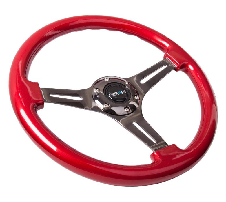 NRG Red Wood Steering Wheel w/ Black Center - JD Customs U.S.A