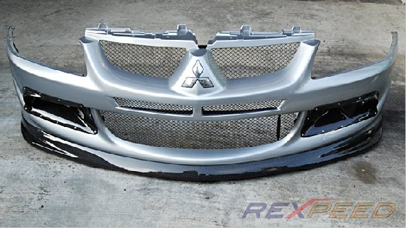 Rexpeed D-Style Carbon Fiber Front Splitter (Evo 8) - JD Customs U.S.A