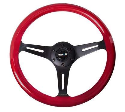 NRG Red Wood Steering Wheel w/ Black Center - JD Customs U.S.A