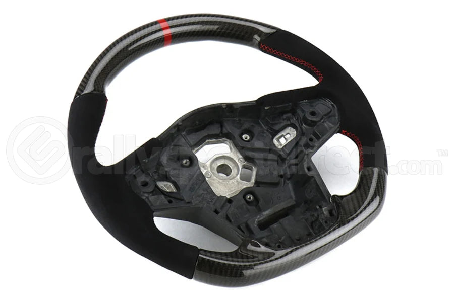 OLM Carbon Pro Steering Wheel Carbon Fiber and Alcantara with Red Stripe (MK5 Supra)