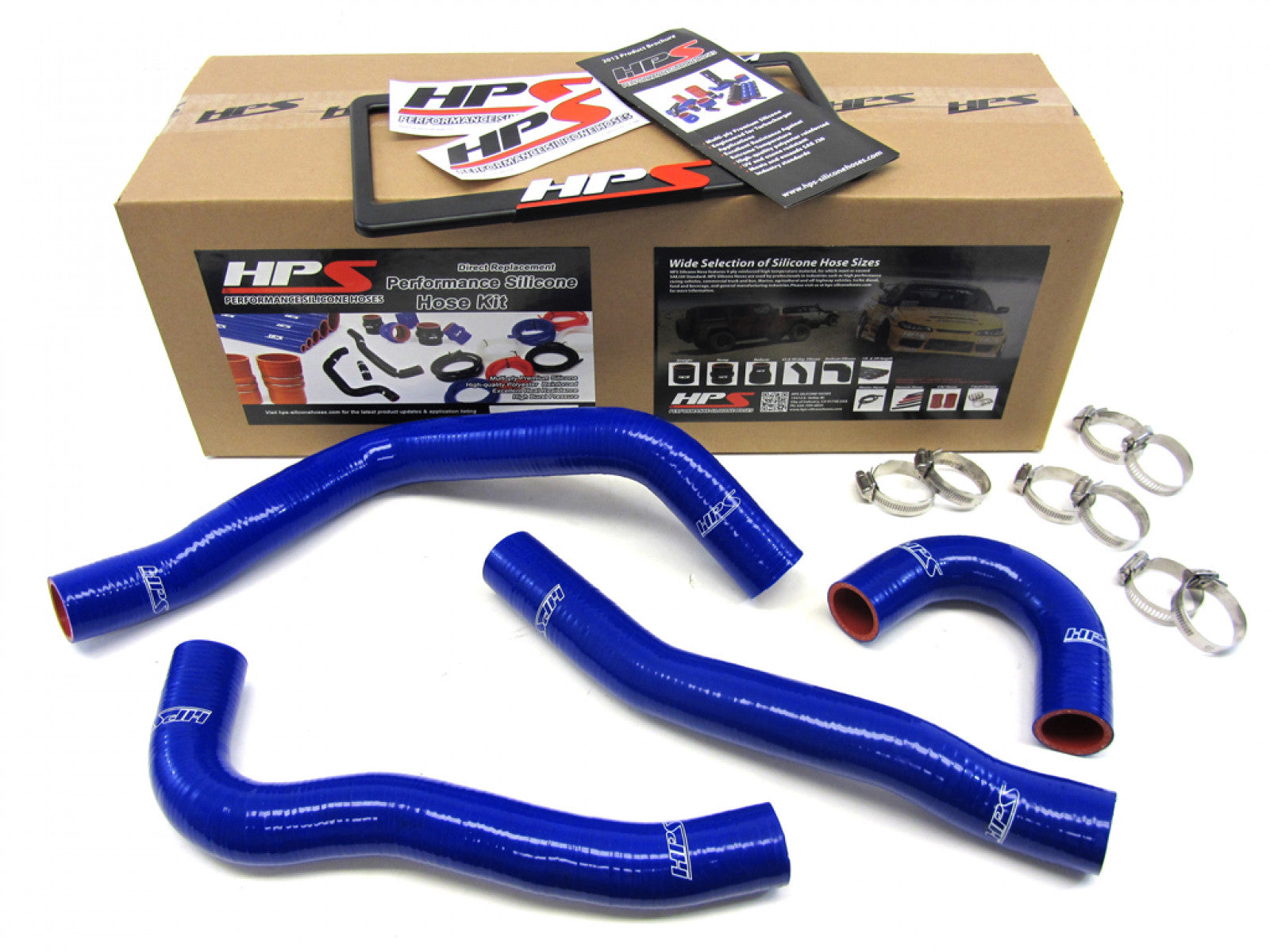 HPS Kit de manguera de radiador de silicona reforzada azul refrigerante para Mitsubishi Lancer EVO 10