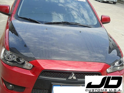 JDC OEM Lancer Style Carbon Fiber Hood (Evo X) - JDC Body