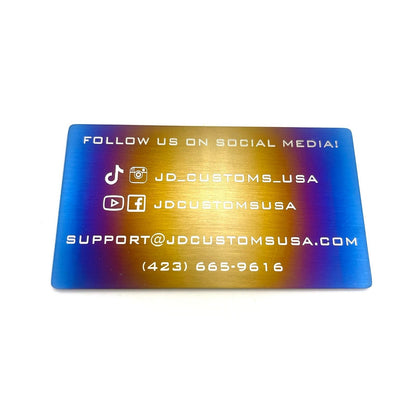 JDC Titanium Business Cards - JD Customs U.S.A