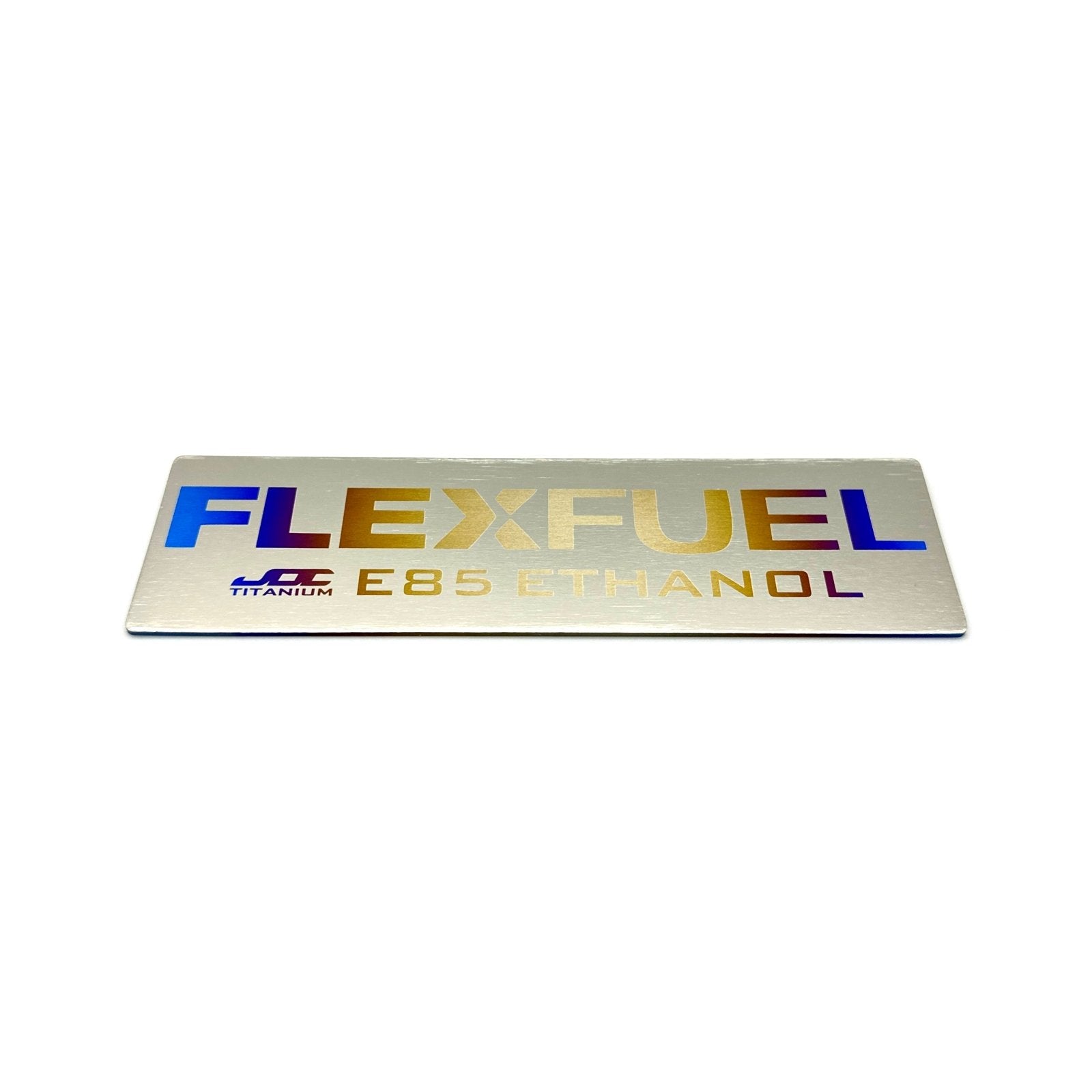 JDC Titanium E85 Ethanol/Flex Fuel Badge (Universal) - JD Customs U.S.A