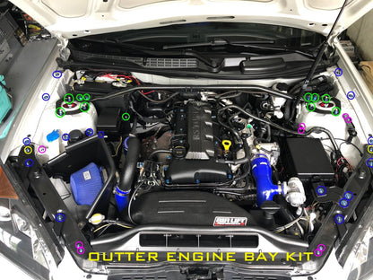 JDC Titanium Engine Bay Hardware Replacement Kit (Hyundai Genesis Coupe 2.0T BK2) - JD Customs U.S.A