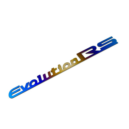 JDC Titanium "Evolution RS" Trunk Badge (Evo 8/9) - JD Customs U.S.A