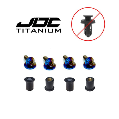 JDC Titanium Radiator Cooling Shroud Plastic Clip Replacement Kit (Evo 8/9) - JD Customs U.S.A