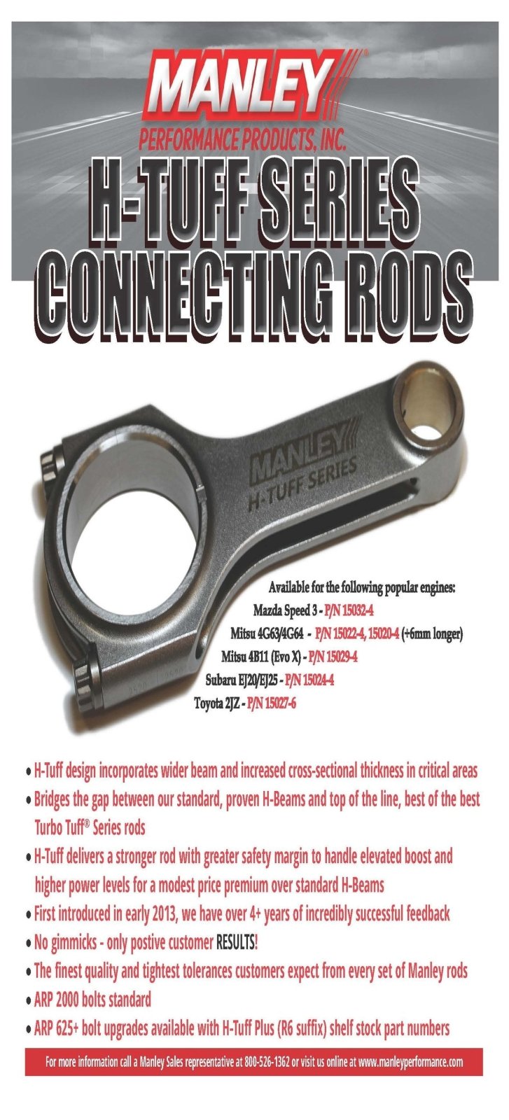 Manley H - Tuff Series Connecting Rods (04 - 20 STi) - Manley Performance