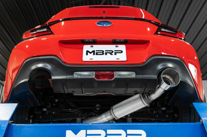 MBRP 12 - 22 Subaru BRZ 17 - 22 Toyota GR86 Stainless Steel 3in Cat - Back - Single Rear Exit w Burnt Tip - MBRP