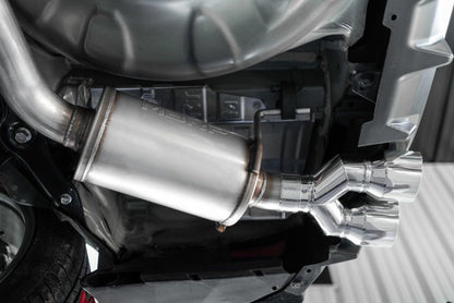 MBRP Street Version 3in Dual Split Rear Exit w/ 3.5in CF Tips - T304 (15 - 19 WRX 2.0L/STI 2.5L) - MBRP