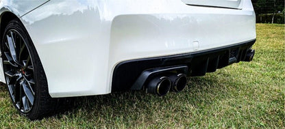 MBRP Street Version 3in Dual Split Rear Exit w/ 3.5in CF Tips - T304 (15 - 19 WRX 2.0L/STI 2.5L) - MBRP