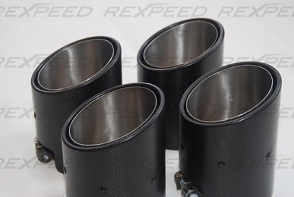 Rexpeed Dry Carbon Exhaust Tips (GT-R R35) - JD Customs U.S.A