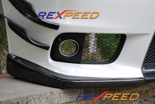 Cubierta de labio delantero de carbono Rexspeed V-Style (Evo X)