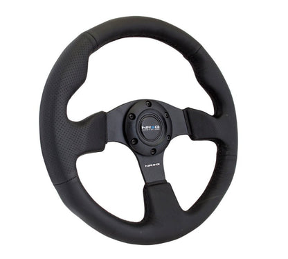 NRG 320mm Sport Leather Steering Wheel w/ Red Stitching - NRG