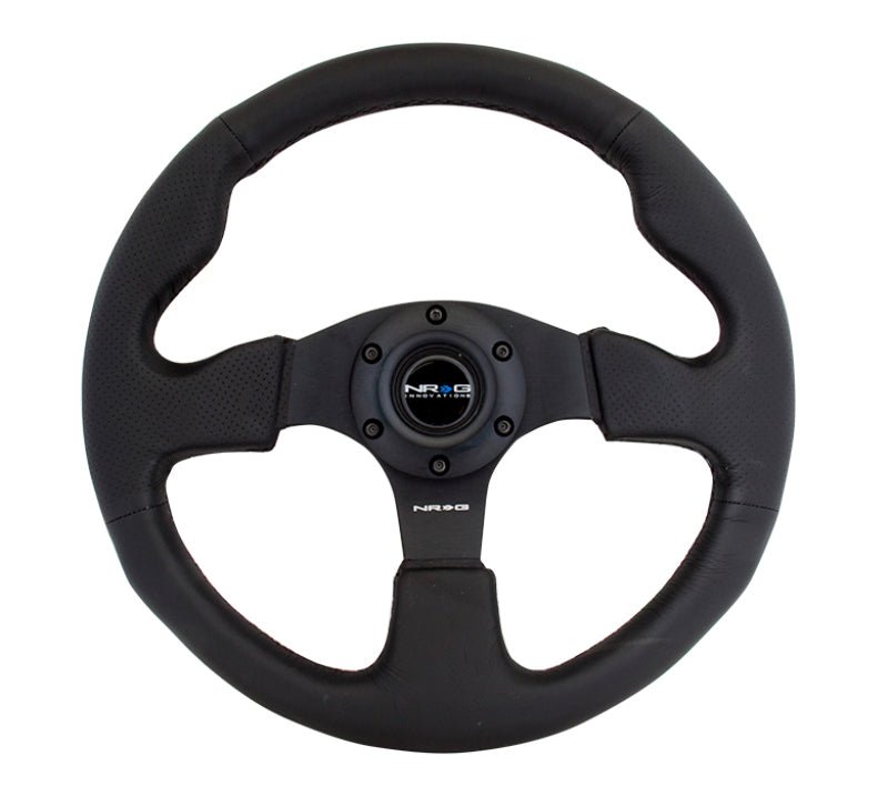 NRG 320mm Sport Leather Steering Wheel w/ Red Stitching - NRG