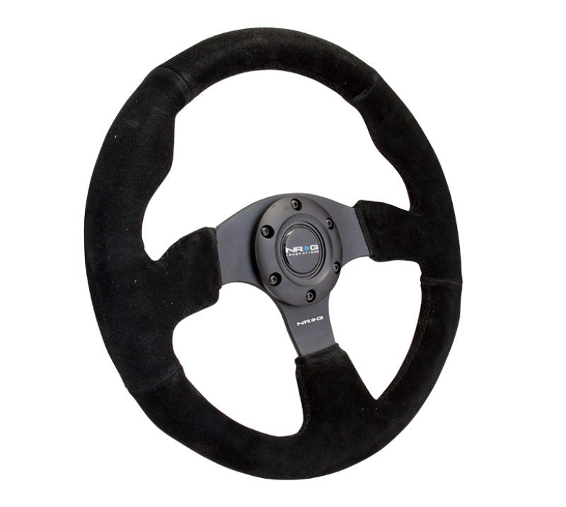 NRG Reinforced Steering Wheel (320mm) Suede w/Black Stitch (Universal) - NRG