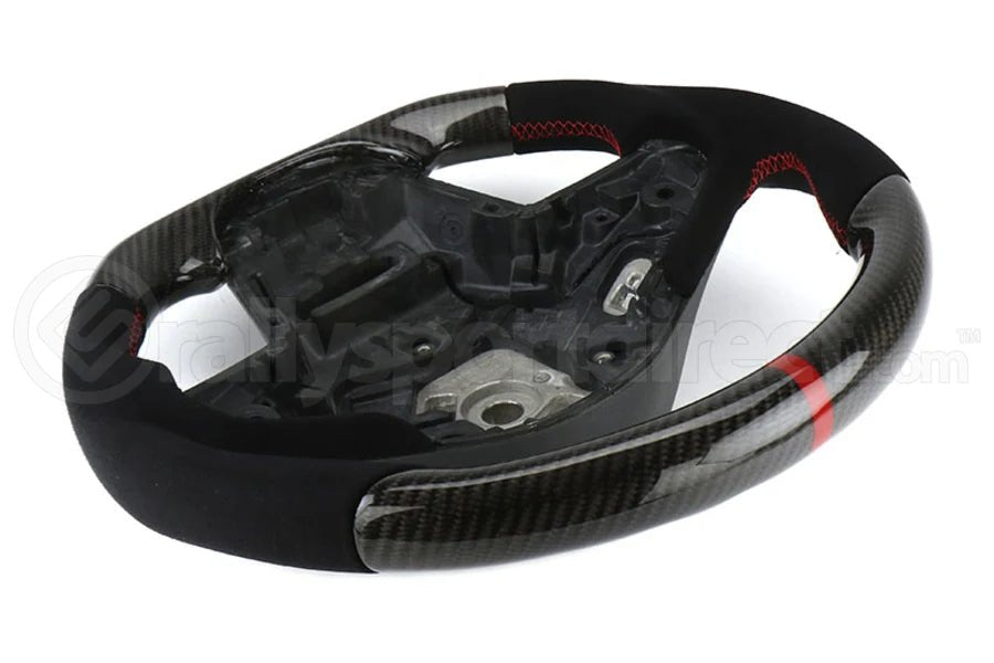 OLM Carbon Pro Steering Wheel Carbon Fiber and Alcantara with Red Stripe (MK5 Supra) - OLM