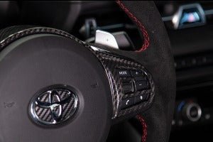 OLM LE Carbon Fiber Steering Wheel Covers 4pc (MK5 Supra) - OLM