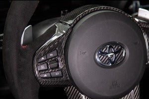 OLM LE Carbon Fiber Steering Wheel Covers 4pc (MK5 Supra) - OLM