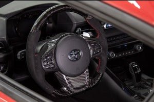 OLM LE Carbon Fiber Steering Wheel Covers 4pc (MK5 Supra) - OLM