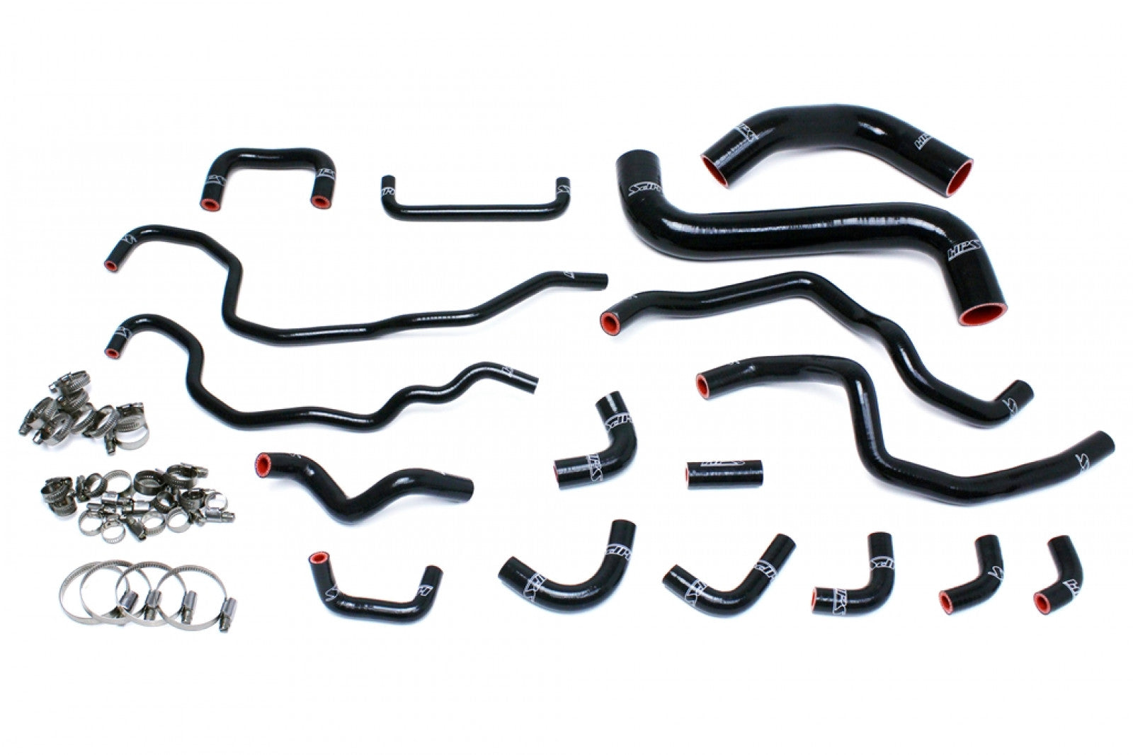 HPS Kit de manguera de calentador de radiador de silicona reforzada negra para Subaru 15-16 WRX STI 2.5L Turbo