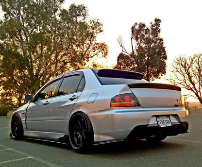 JDC Carbon Fiber Side Skirt Extensions (2003-2006 Mitsubishi Lancer Evolution) - JD Customs U.S.A