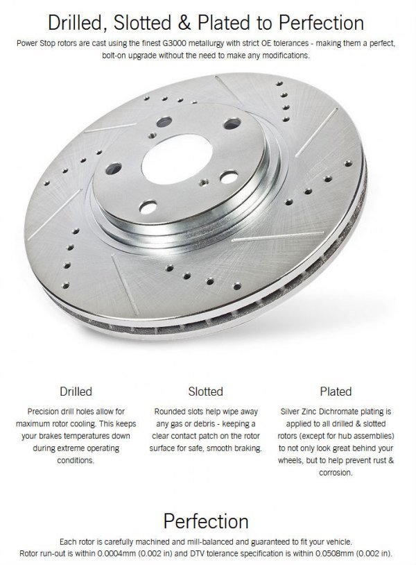 Power Stop Performance Drilled and Slotted Brake Rotors (Evo 8/9) - PowerStop