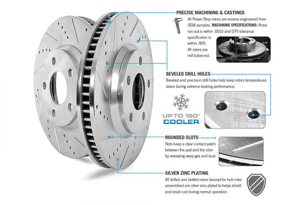 Power Stop Performance Drilled and Slotted Brake Rotors (Evo 8/9) - PowerStop