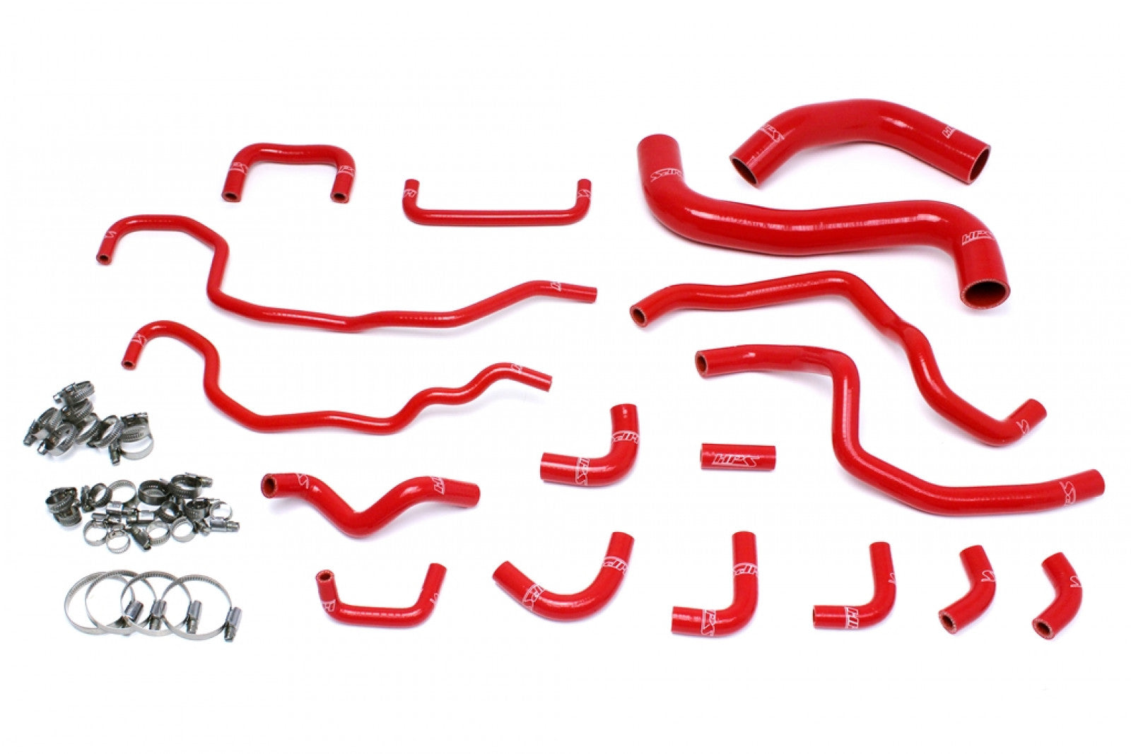 HPS Kit de manguera de calentador de radiador de silicona reforzada roja para Subaru 15-16 WRX STI 2.5L Turbo