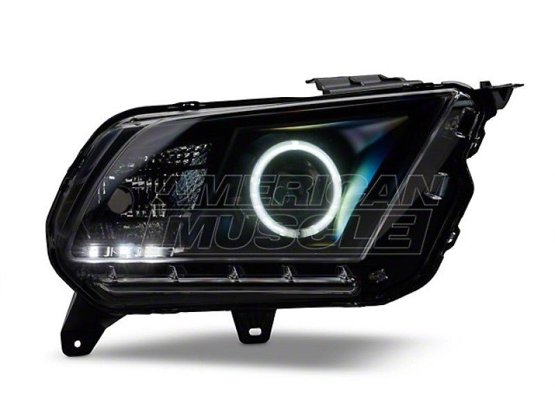 Raxiom w/ Headlights CCFL Halo Projector Headlights - Black Housing Clear Lens (10 - 12 Ford Mustang) - Raxiom