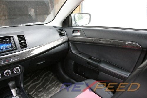 Rexpeed Carbon Fiber Door Trim Overlays (Evo X) - Rexpeed