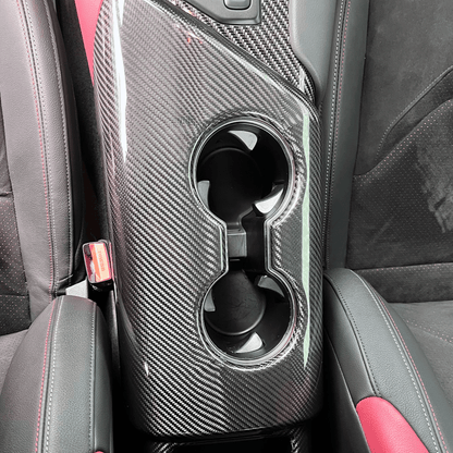 Rexpeed Dry Carbon Fiber Armrest/Cup Holder (MK5 Supra) - Rexpeed