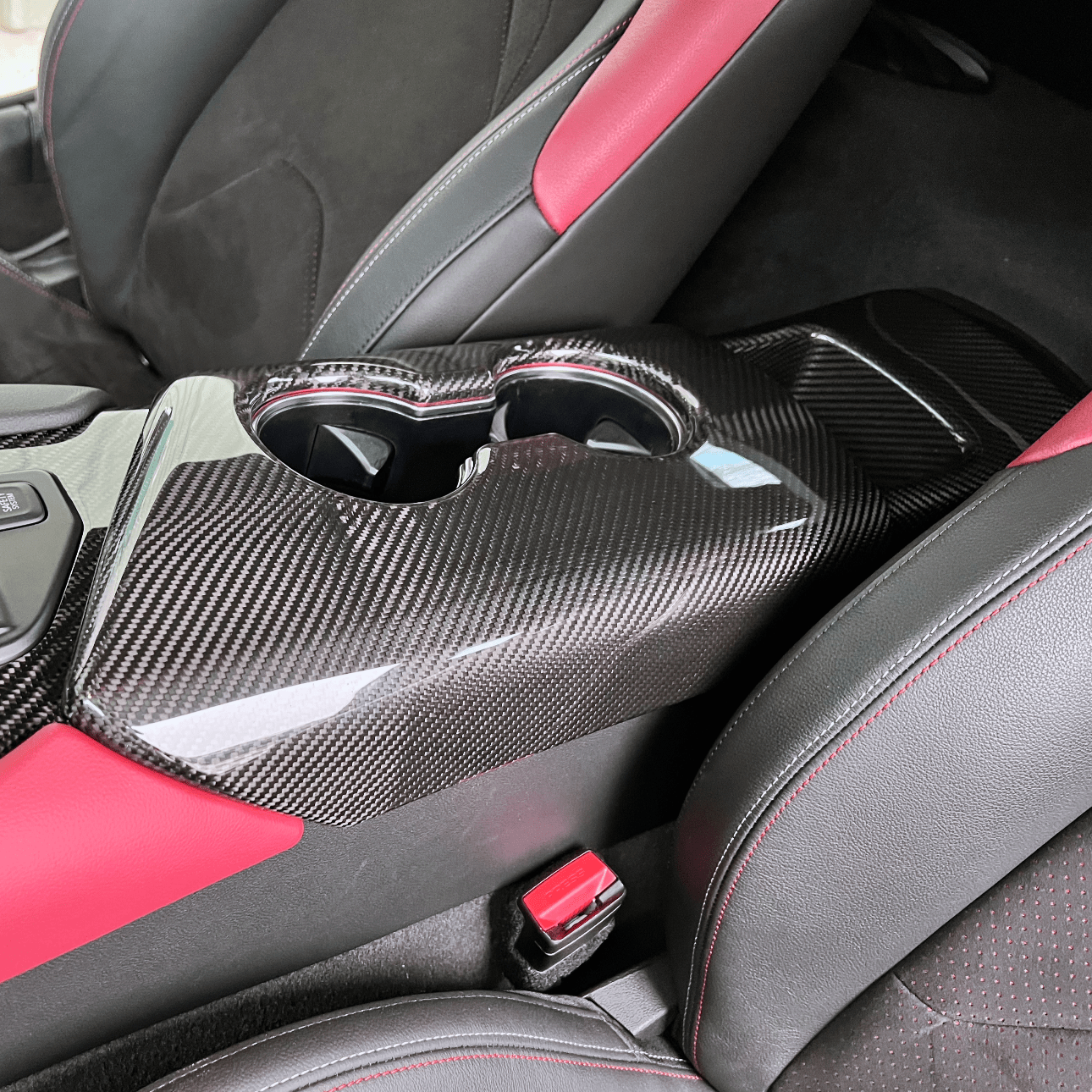 Rexpeed Dry Carbon Fiber Armrest/Cup Holder (MK5 Supra) - Rexpeed