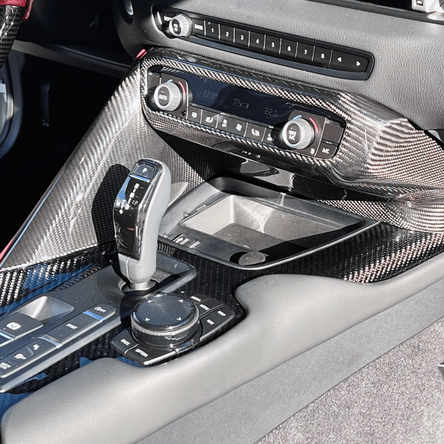 Rexpeed Dry Carbon Fiber Center Console Covers (MK5 Supra) - Rexpeed