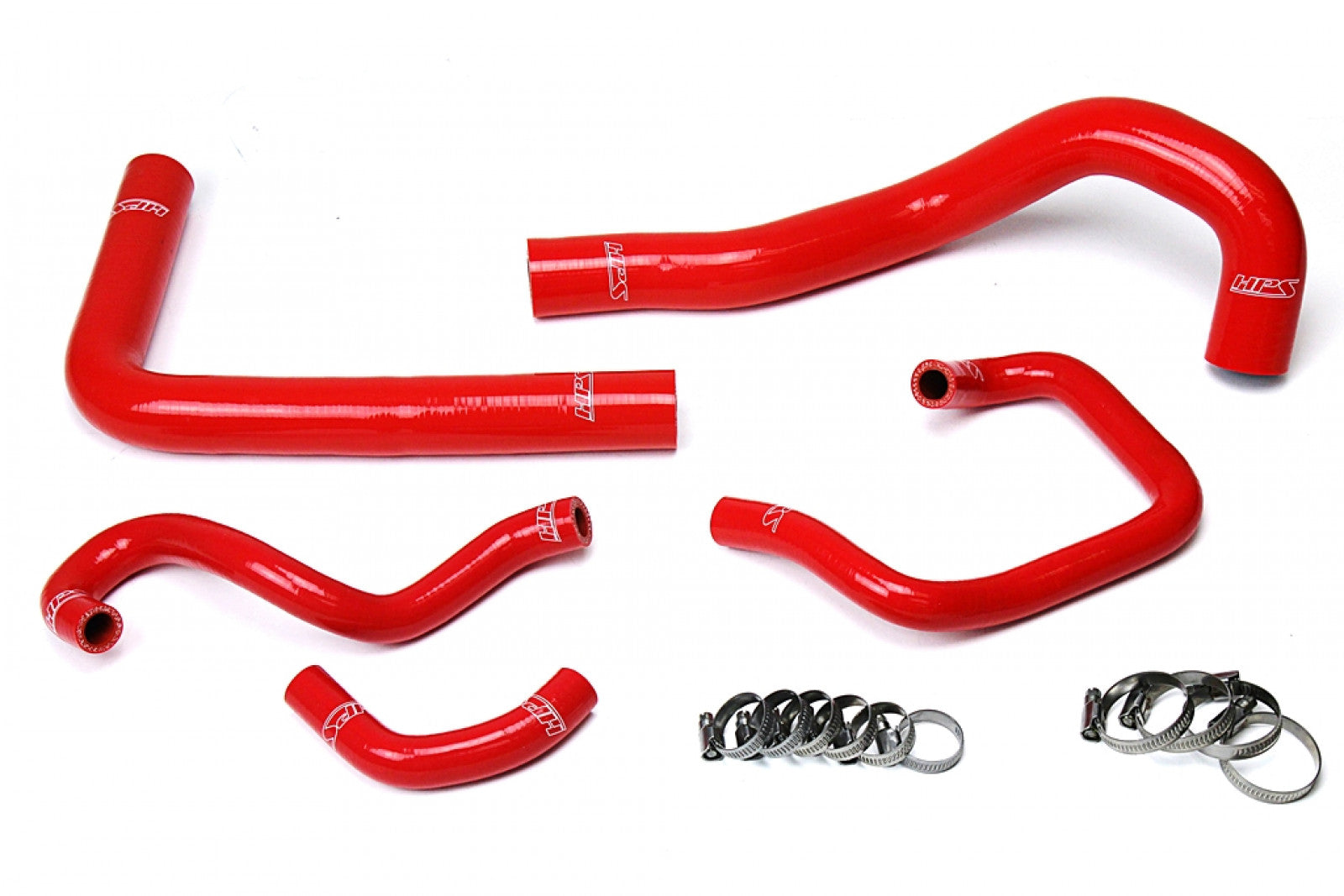 HPS Kit de manguera de calentador de radiador de silicona reforzada roja, refrigerante para Toyota 93-98 Supra MK4 2JZ Turbo con volante a la izquierda