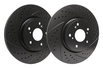 SP Performance Double Drilled and Slotted Rotors with ZRC Coating | Front Pair (Evo 8/9) - SP Performance