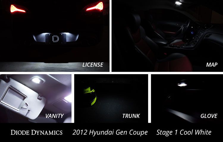 Kit de conversión de LED interiores para Hyundai Genesis Coupé 2010-2016