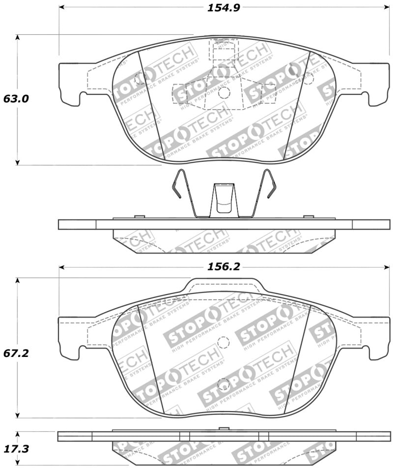 StopTech Performance Front Brake Pads (04 - 09 Mazda 3) - Stoptech