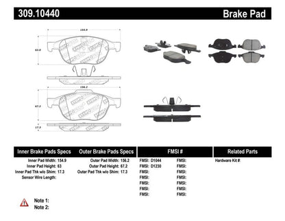 StopTech Performance Front Brake Pads (04 - 09 Mazda 3) - Stoptech