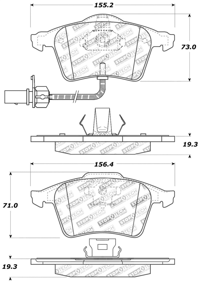 StopTech Performance Front Brake Pads (07 - 09 Mazda 3) - Stoptech