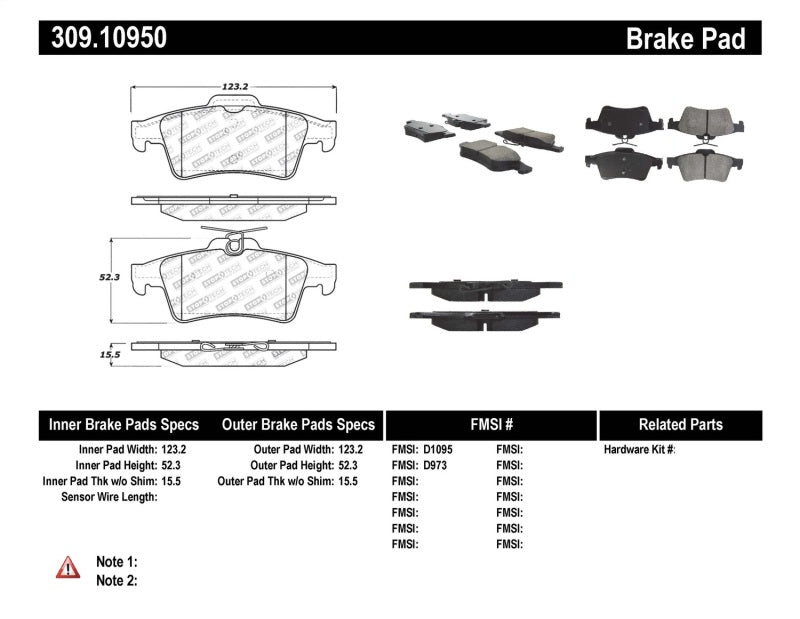 StopTech Performance Rear Brake Pads (Mazda 3) - Stoptech