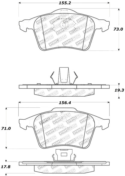 StopTech Street Touring Front Brake Pads (07 - 09 Mazda 3) - Stoptech