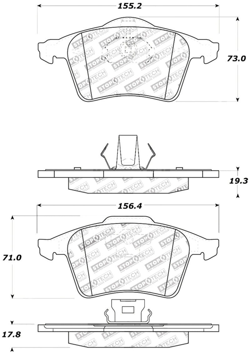 StopTech Street Touring Front Brake Pads (07 - 09 Mazda 3) - Stoptech