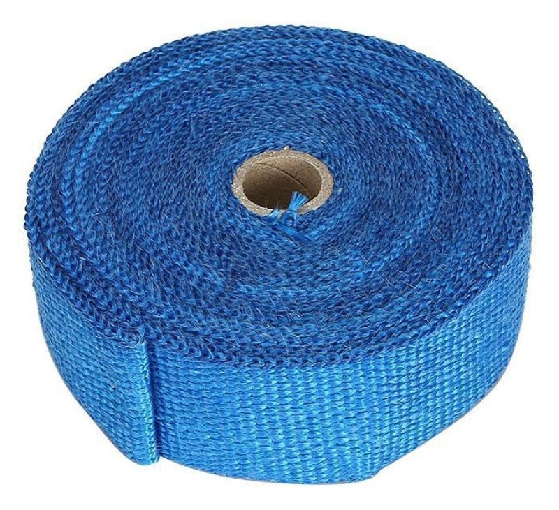 Torque Solution 50in x 2in Universal Fiberglass Exhaust Wrap - Blue - Torque Solution