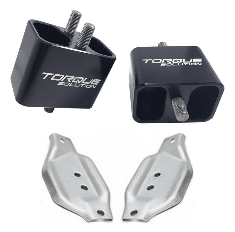 Torque Solution Solid Billet Engine Mounts with Mount Plates (Multiple Subaru Fitments) - Torque Solution